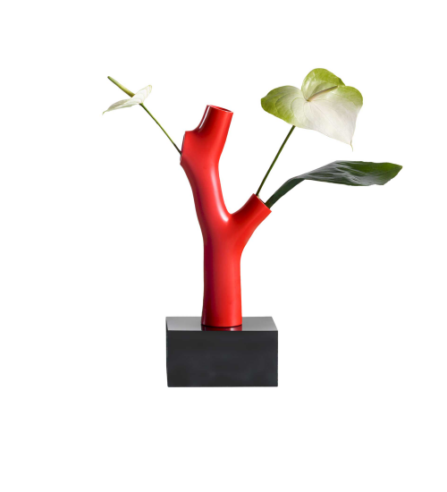 珊瑚花瓶红色12001花瓶