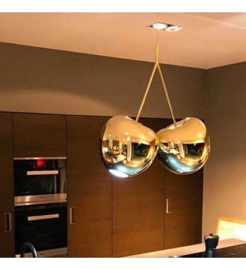 Qeeboo起步20001GO Cherry Lamp Gold Matte 樱桃创意吊灯 金色