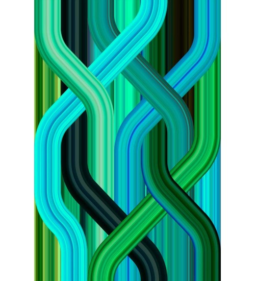 Qeeboo起步42003WG波浪长方形地毯 渐变绿色