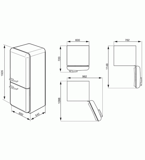 Smeg 冰箱FAB32RPN1 复古时尚 无霜 
