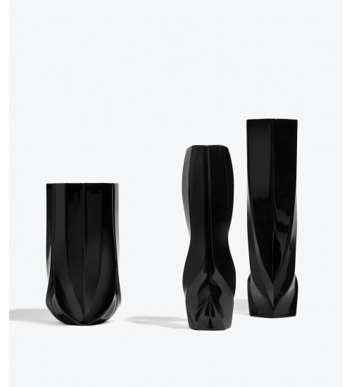 Zaha Hadid Design Braid编织系列大号花瓶黑色D16.1H37 cm