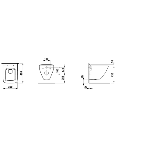 德国劳芬 laufen 壁挂马桶820703封闭式冲洗边缘