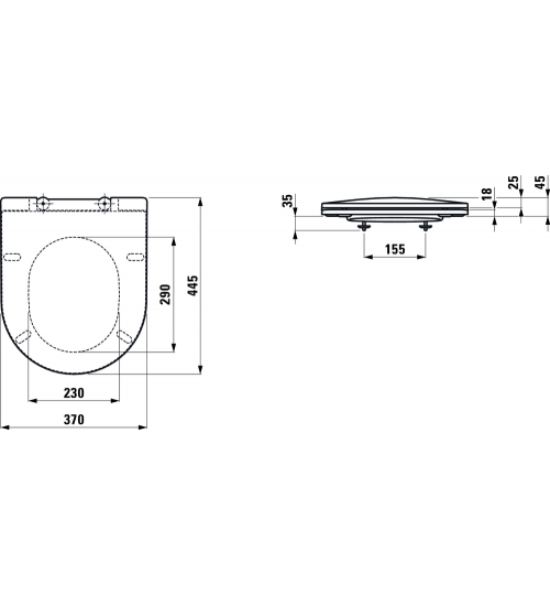 德国劳芬壁挂式马桶盖板 H8989660000001 白色带缓降