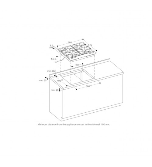 Gaggenau嘉格纳200系列四眼嵌入式VG264220燃气灶