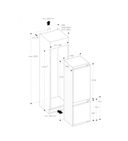 Gaggenau嘉格纳200系列嵌入式保鲜冷藏冷冻冰箱冰柜RB282306