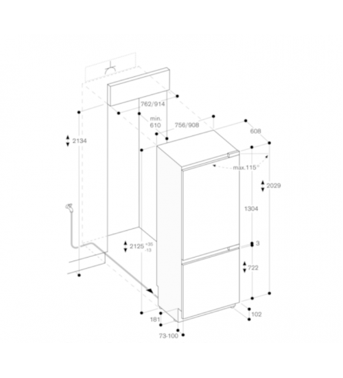 Gaggenau嘉格纳400系列Vario嵌入式保鲜冷藏冷冻冰箱冰柜RB492305