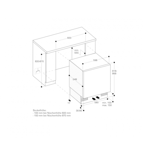 Gaggenau嘉格纳200系列台下嵌入式保鲜冷藏冰箱冰柜RC200203