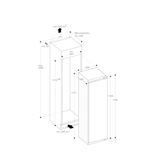 Gaggenau嘉格纳200系列嵌入式保鲜冷藏冰箱冰柜RC282306