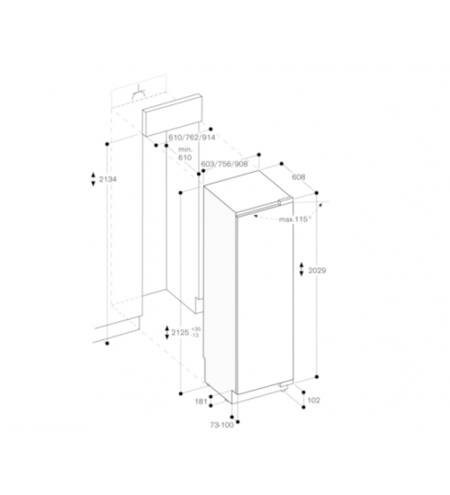 Gaggenau嘉格纳400系列Vario嵌入式单门保鲜冷藏冰箱RC492305