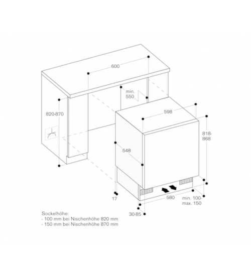 Gaggenau嘉格纳200系列台下嵌入式冷冻柜冰箱冰柜RF200203
