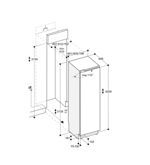 Gaggenau嘉格纳400系列Vario嵌入式单门冰箱RF471305