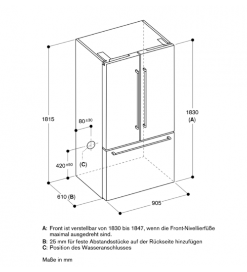 Gaggenau嘉格纳RY295350独立式法式多门黑色不锈钢冰箱饮水制冰机