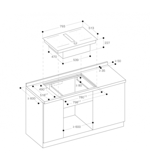 Gaggenau嘉格纳 嵌入式电磁炉烟机一体机 CV282101