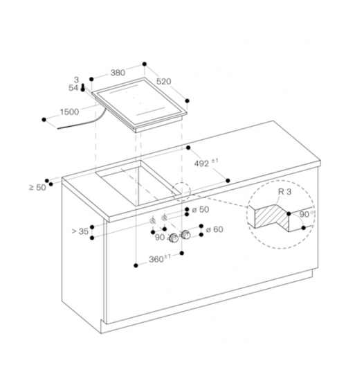 Gaggenau嘉格纳400系列嵌入式电磁炉 VI422113 38厘米