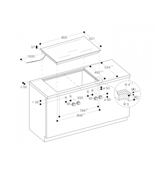 Gaggenau嘉格纳400系列嵌入式电磁炉 VI482103 80厘米
