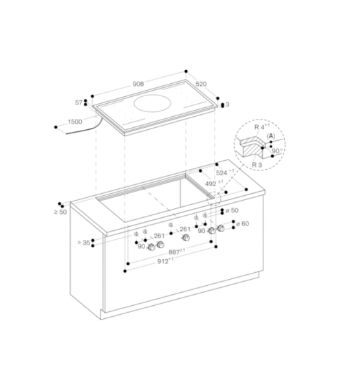 Gaggenau嘉格纳400系列嵌入式电磁炉 VI492113 90厘米