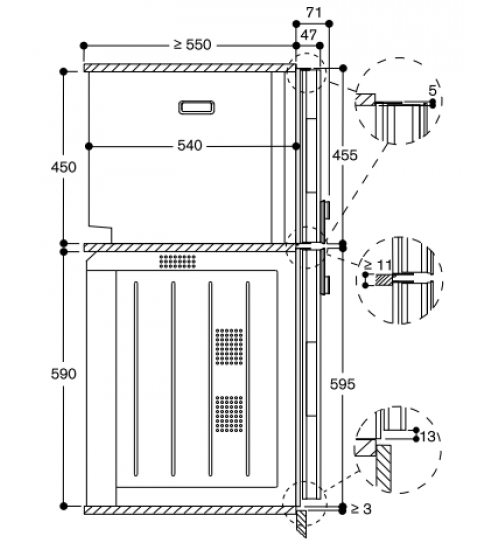 Gaggenau 嘉格纳 400系列 BS455111 嵌入式蒸烤箱 左铰链60厘米
