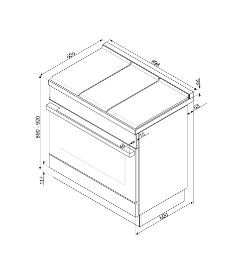 Smeg 六眼嵌入式燃气灶CPF9GMX