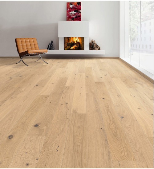 德国汉诺地板三层橡木Plank 1-Strip 180 2V Oak Light White Sauvage brushed 529268
