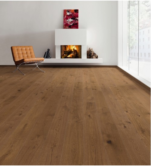 德国汉诺地板三层橡木Plank 1-Strip 2V Oak Nutmeg Brown Universal brushed 534608