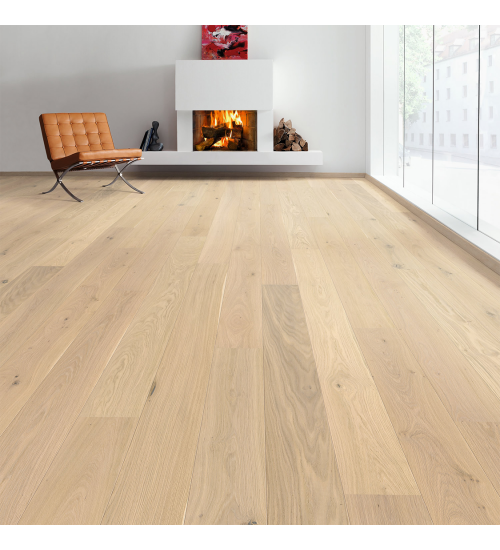 德国汉诺地板三层橡木Plank 1-Strip 180 2V Oak Puro White Universal brushed 537548