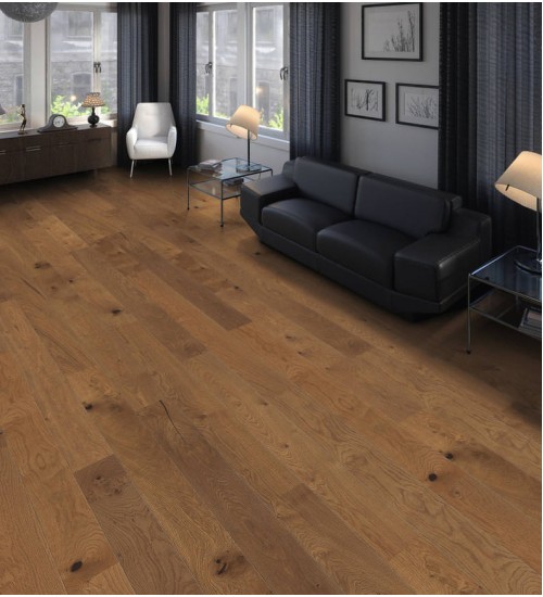 德国汉诺地板三层橡木Plank 1-Strip 140 2V Smoked Oak Sauvage brushed 541730