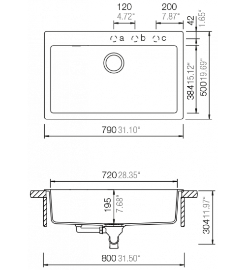 Schock硕科花岗岩水槽Signus N-100XL