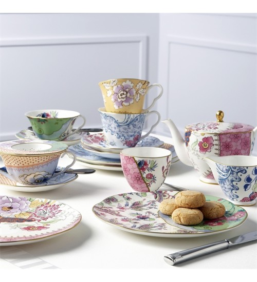 Wedgwood花间舞蝶系列4件套骨瓷餐盘礼盒餐具家用早餐